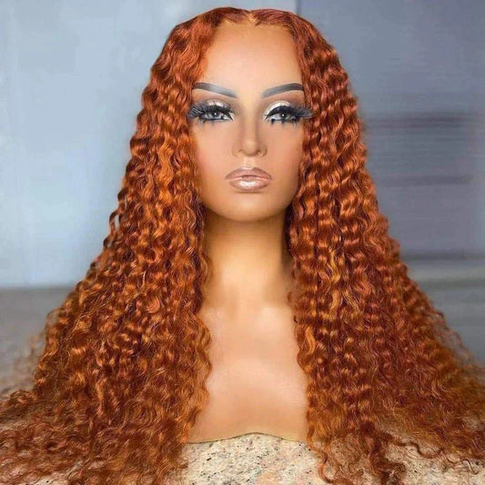 Kamo Ginger Orange Deep Curl Frontal Wig