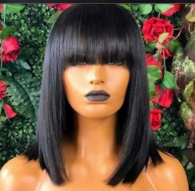 Mbali popular blunt cut full fringe wig