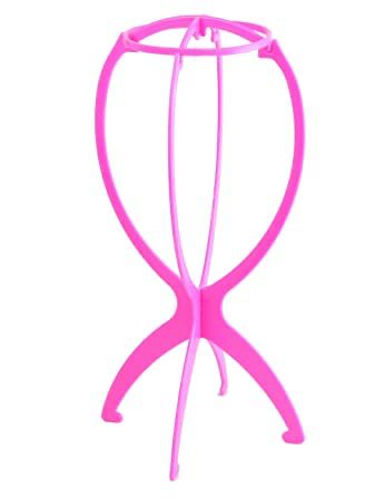 Pink Collapsible Wig Hanger