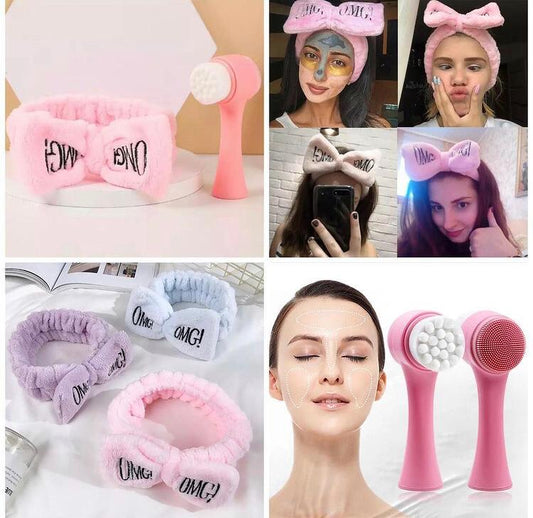 OMG Headband & Facial Cleanser Brush