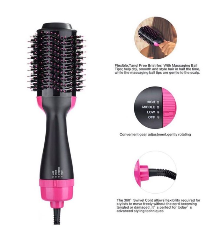 One-Step Hot Air Blower Hair Brush Dryer and Volumizer Style Comb