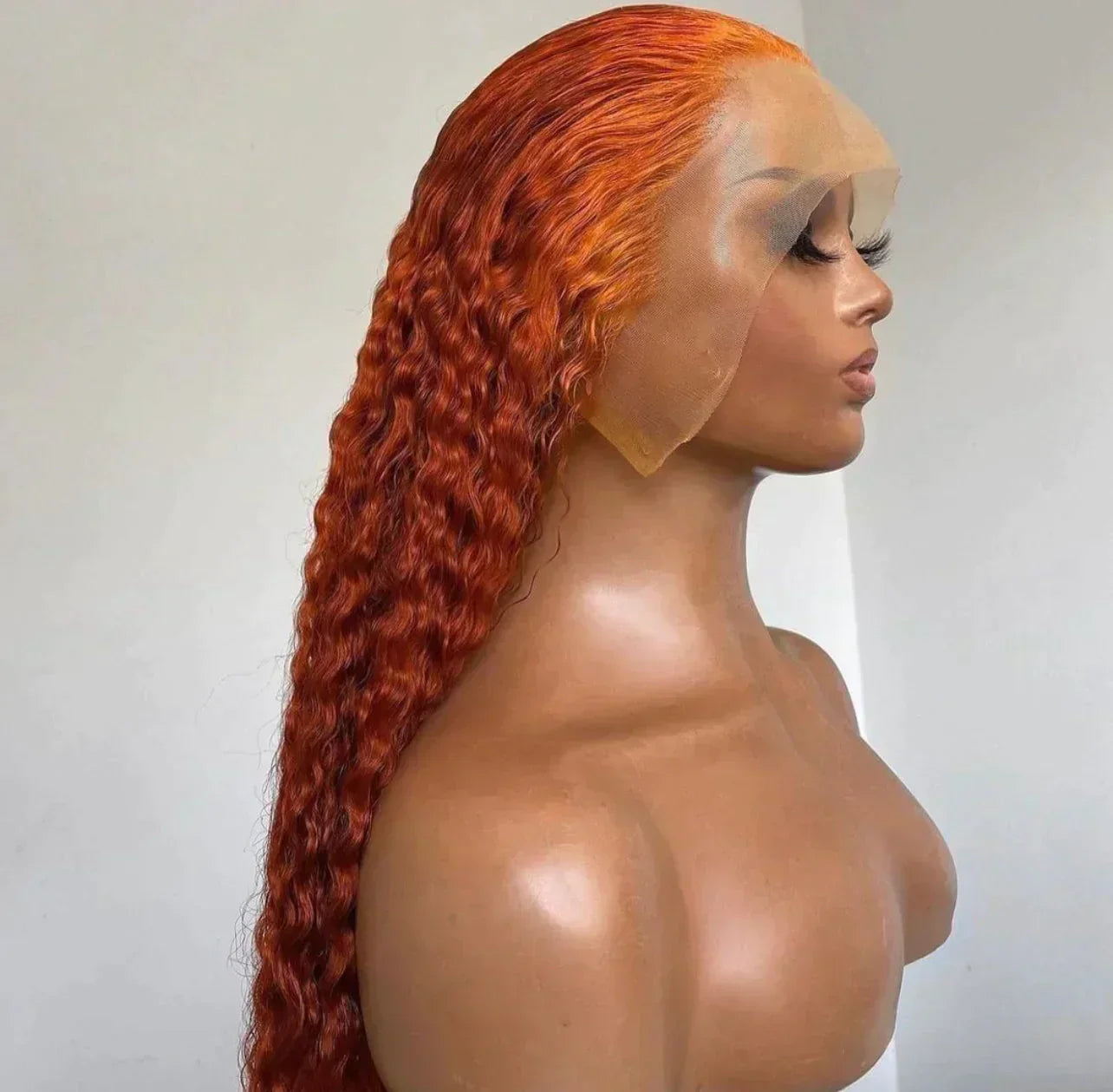 Kamo Ginger Orange Deep Curl Frontal Wig